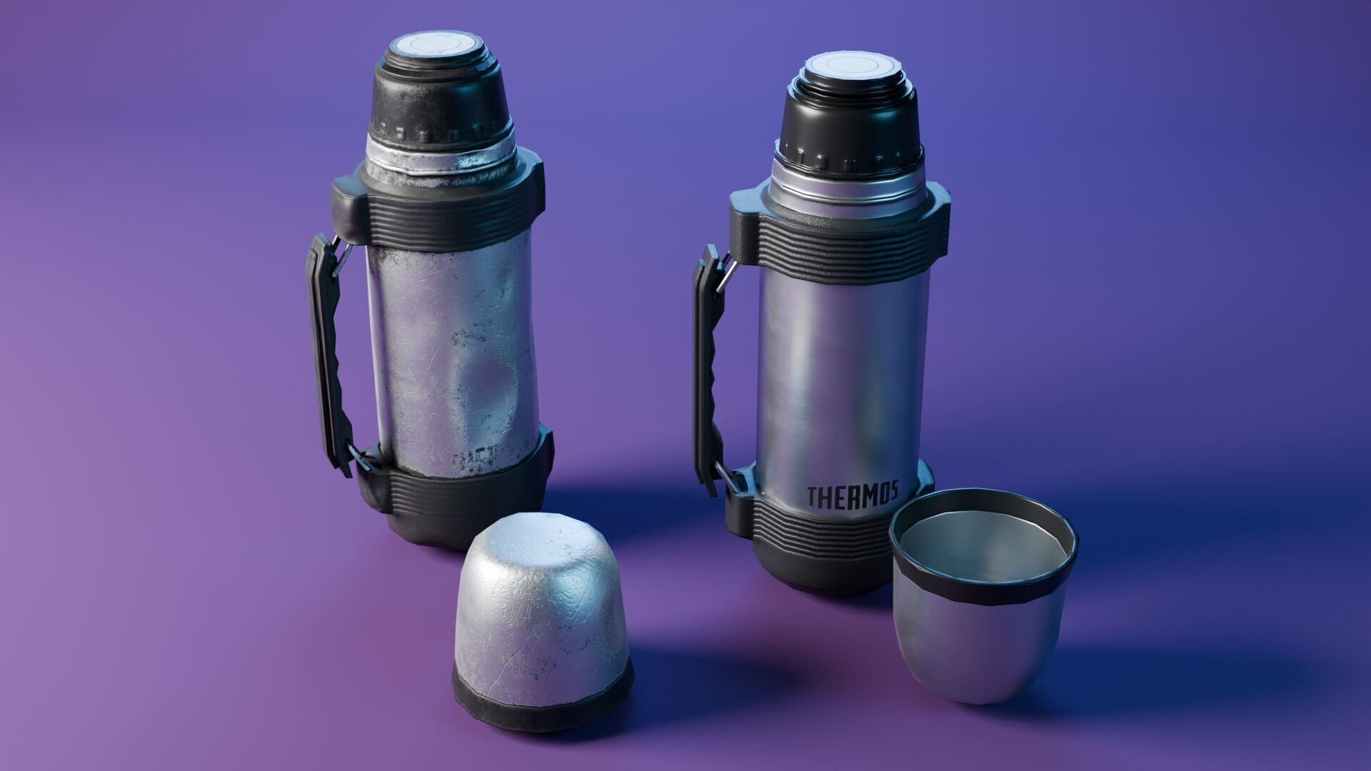 Thermos Coffee Flask Low-poly 3D model_2