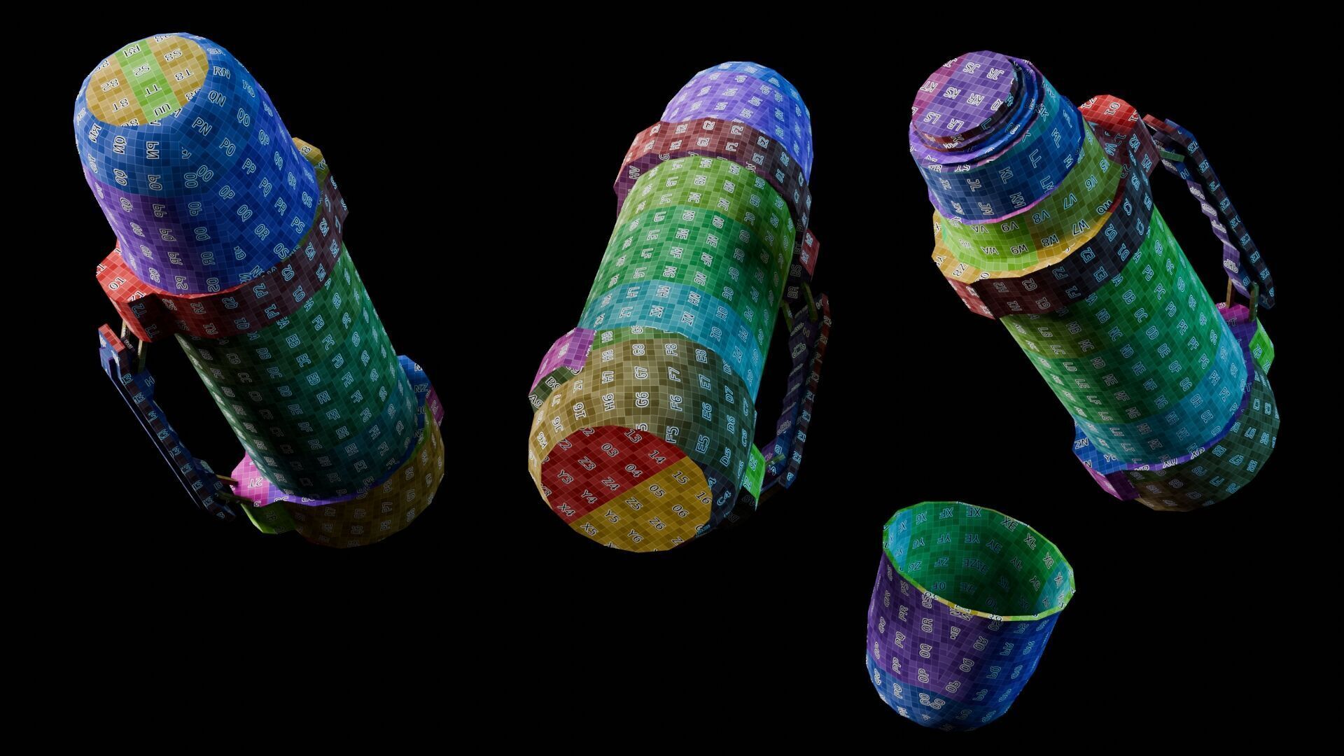 Thermos Coffee Flask Low-poly 3D model_26