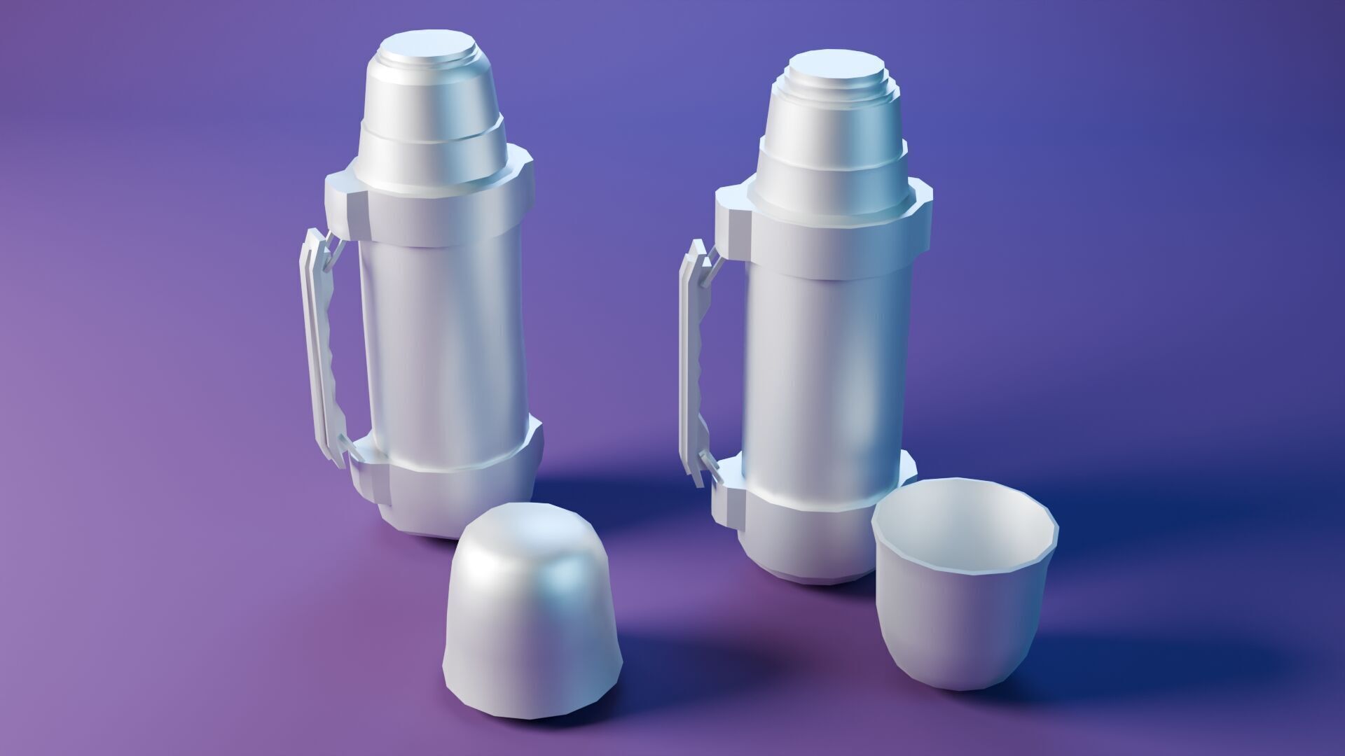 Thermos Coffee Flask Low-poly 3D model_12