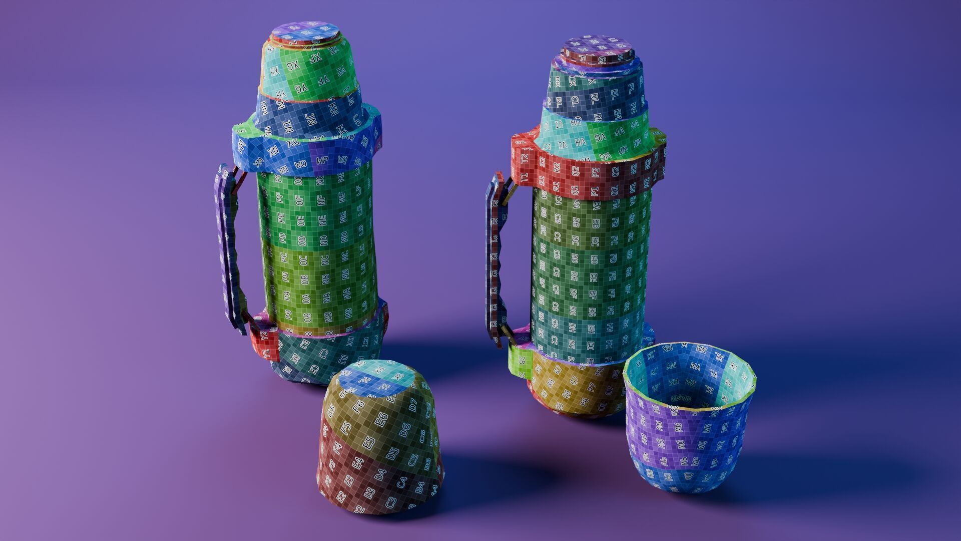 Thermos Coffee Flask Low-poly 3D model_22