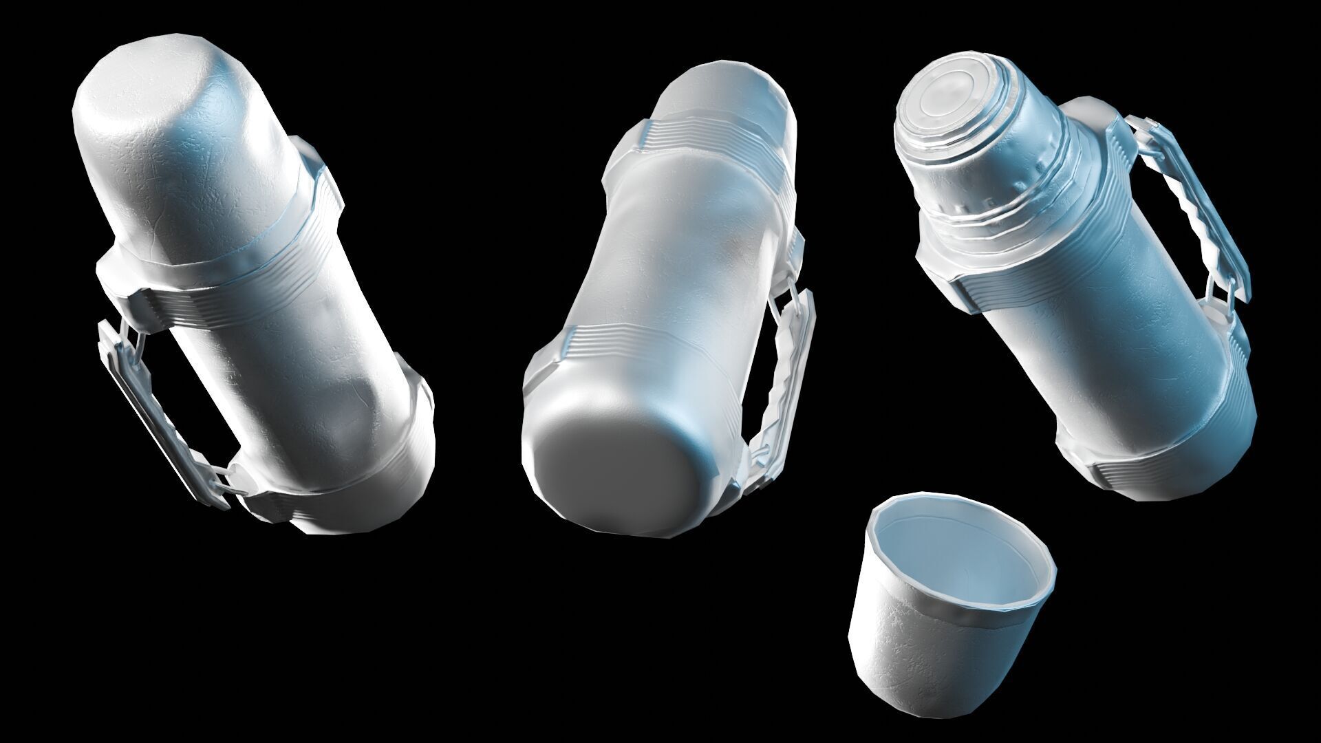 Thermos Coffee Flask Low-poly 3D model_20