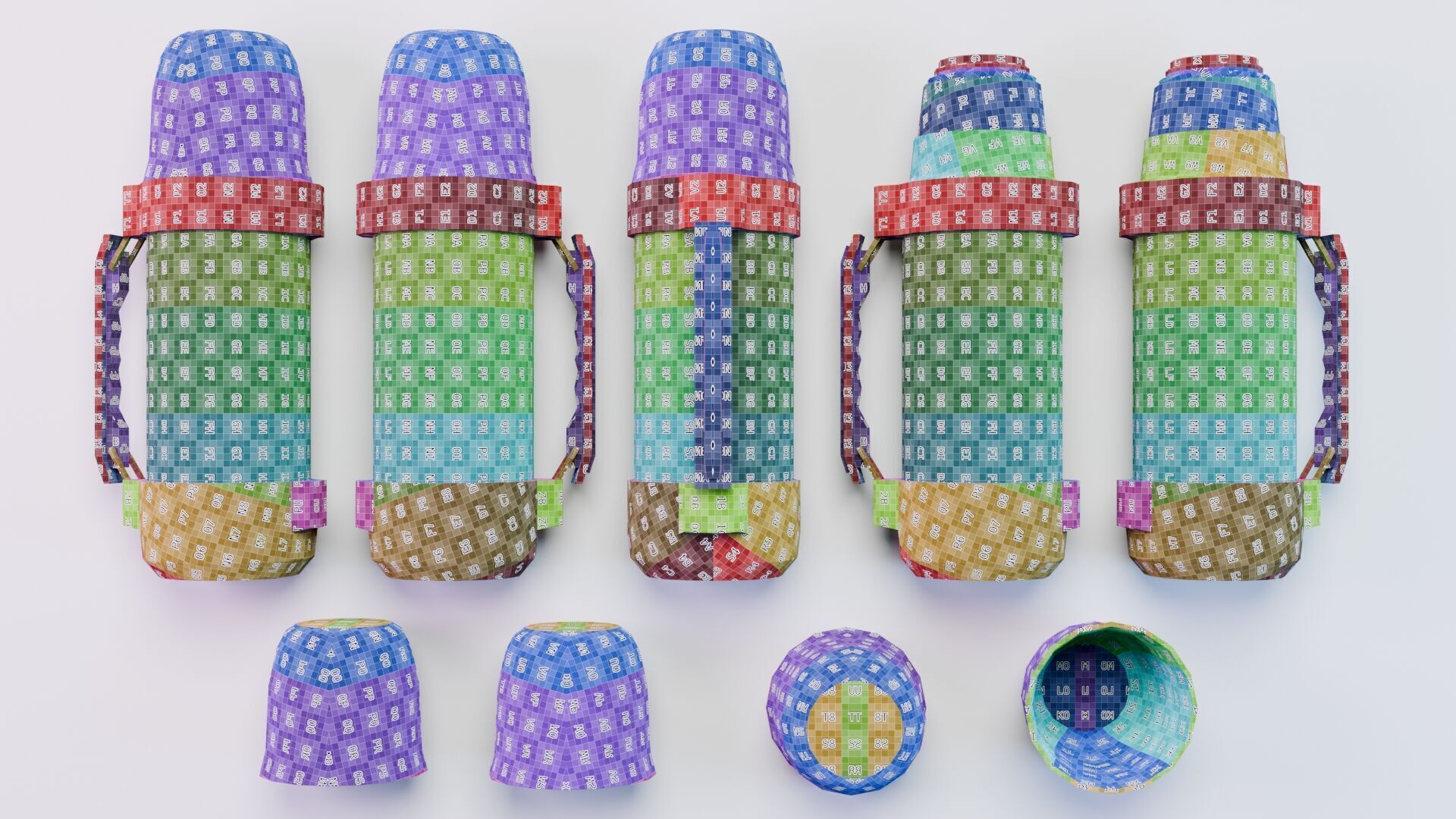 Thermos Coffee Flask Low-poly 3D model_24