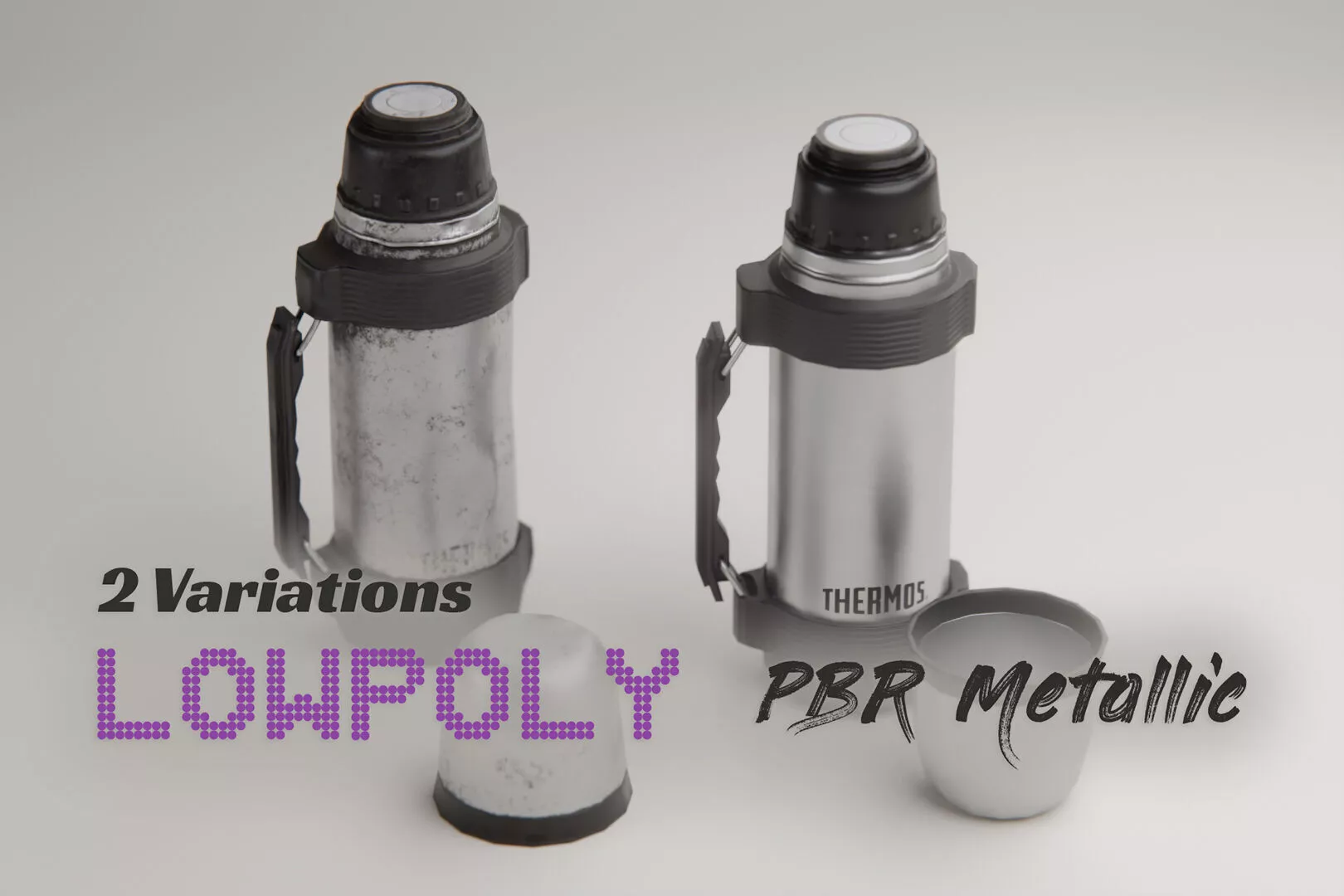 Thermos Coffee Flask Low-poly 3D model