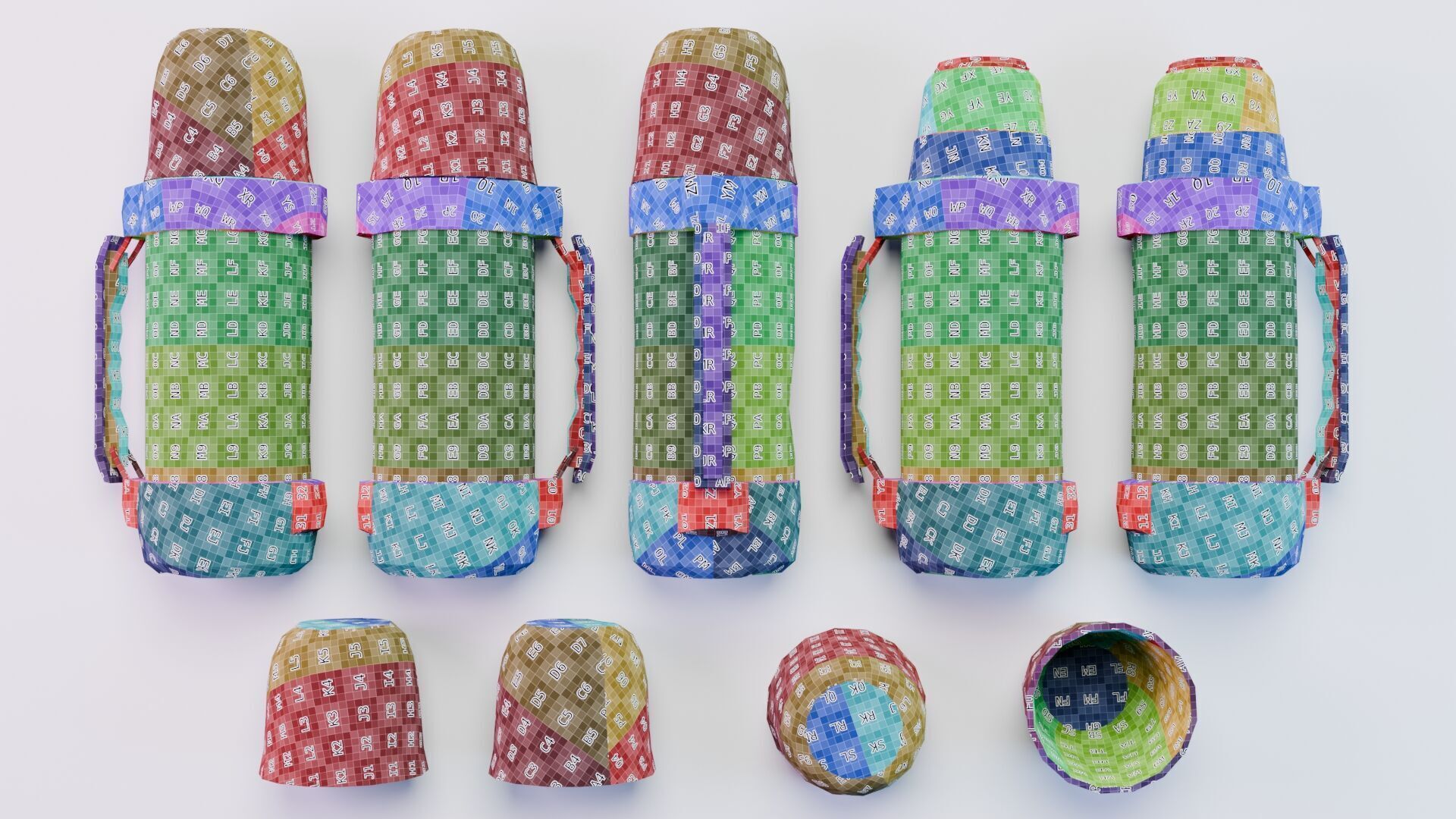 Thermos Coffee Flask Low-poly 3D model_23