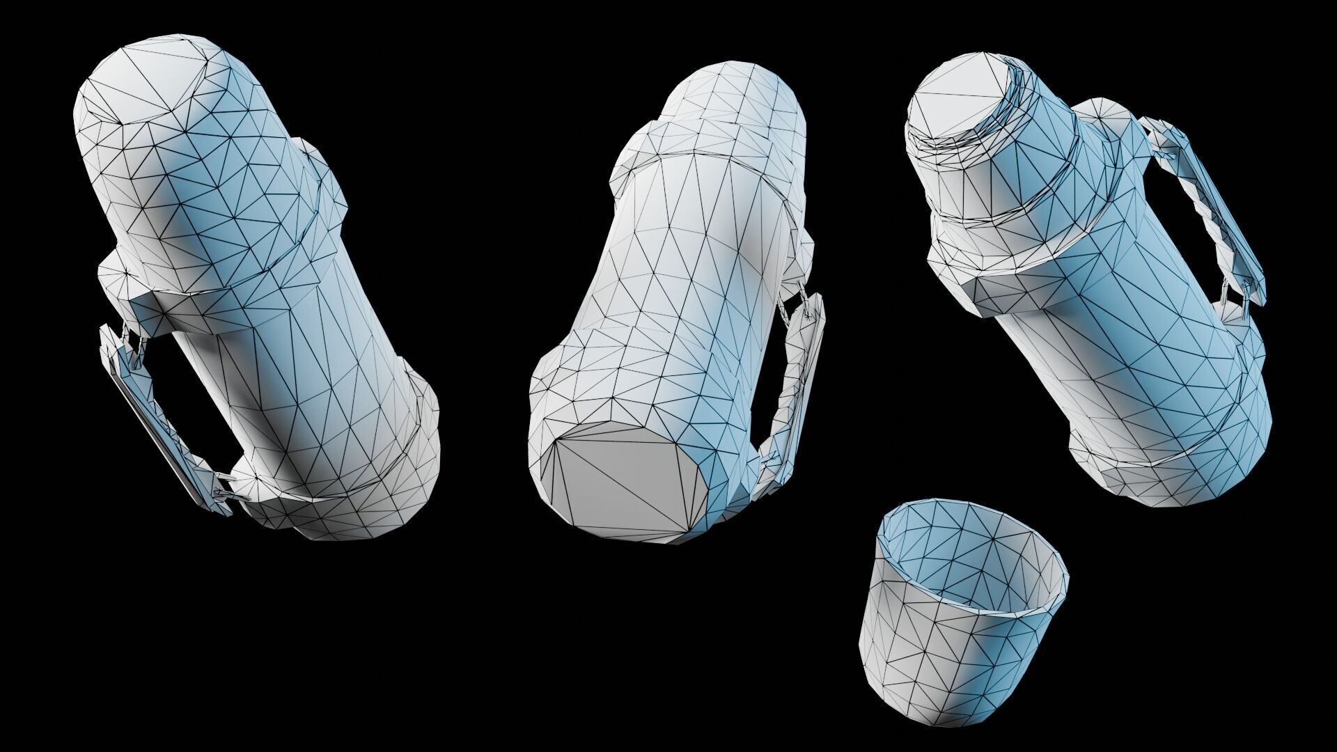 Thermos Coffee Flask Low-poly 3D model_10