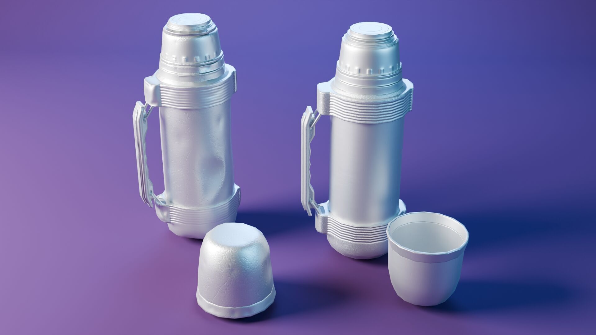 Thermos Coffee Flask Low-poly 3D model_17