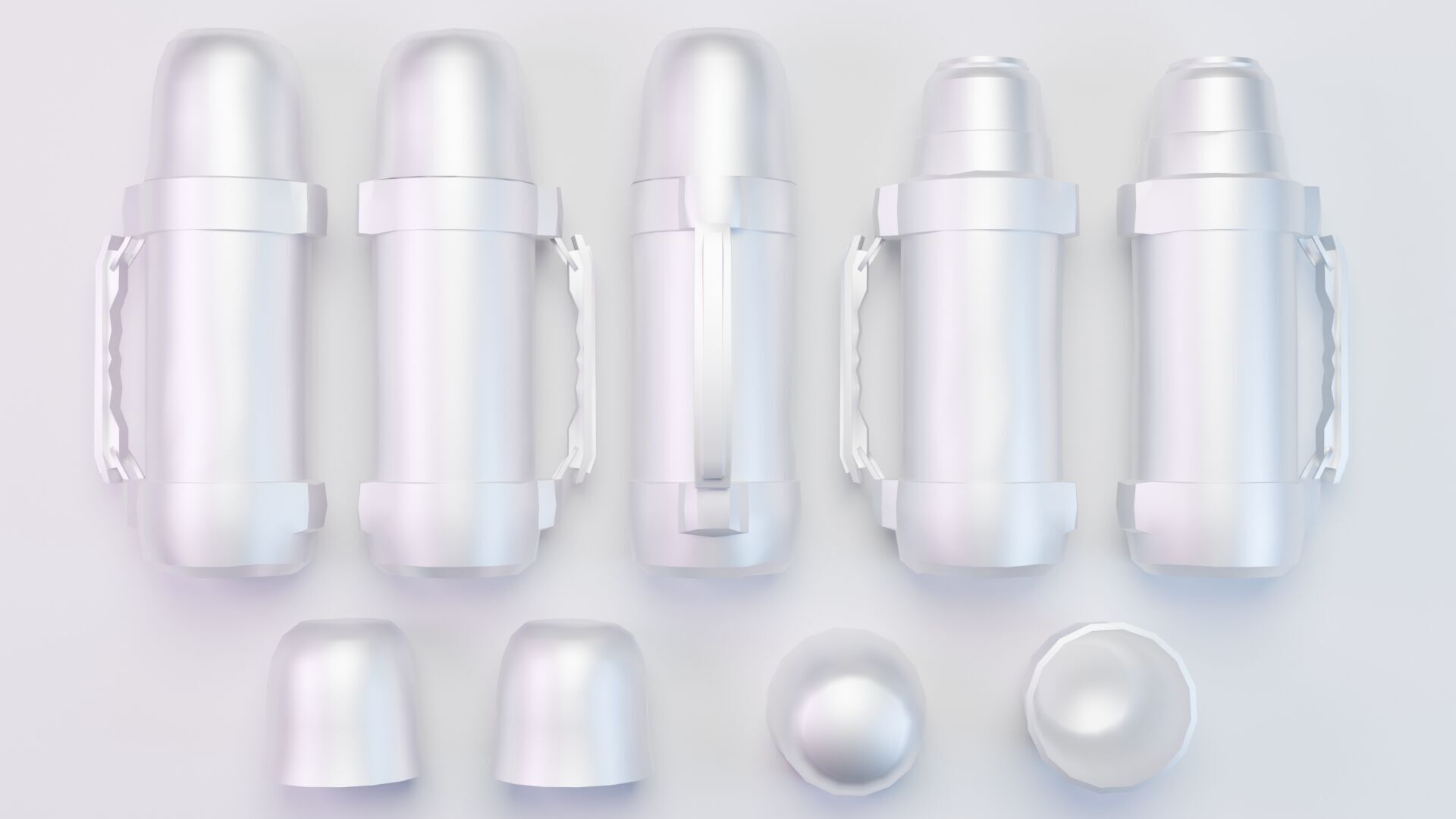 Thermos Coffee Flask Low-poly 3D model_13