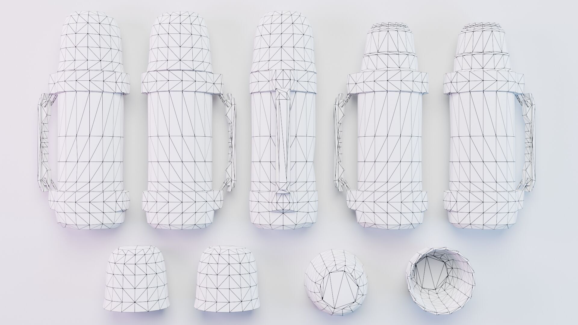 Thermos Coffee Flask Low-poly 3D model_8