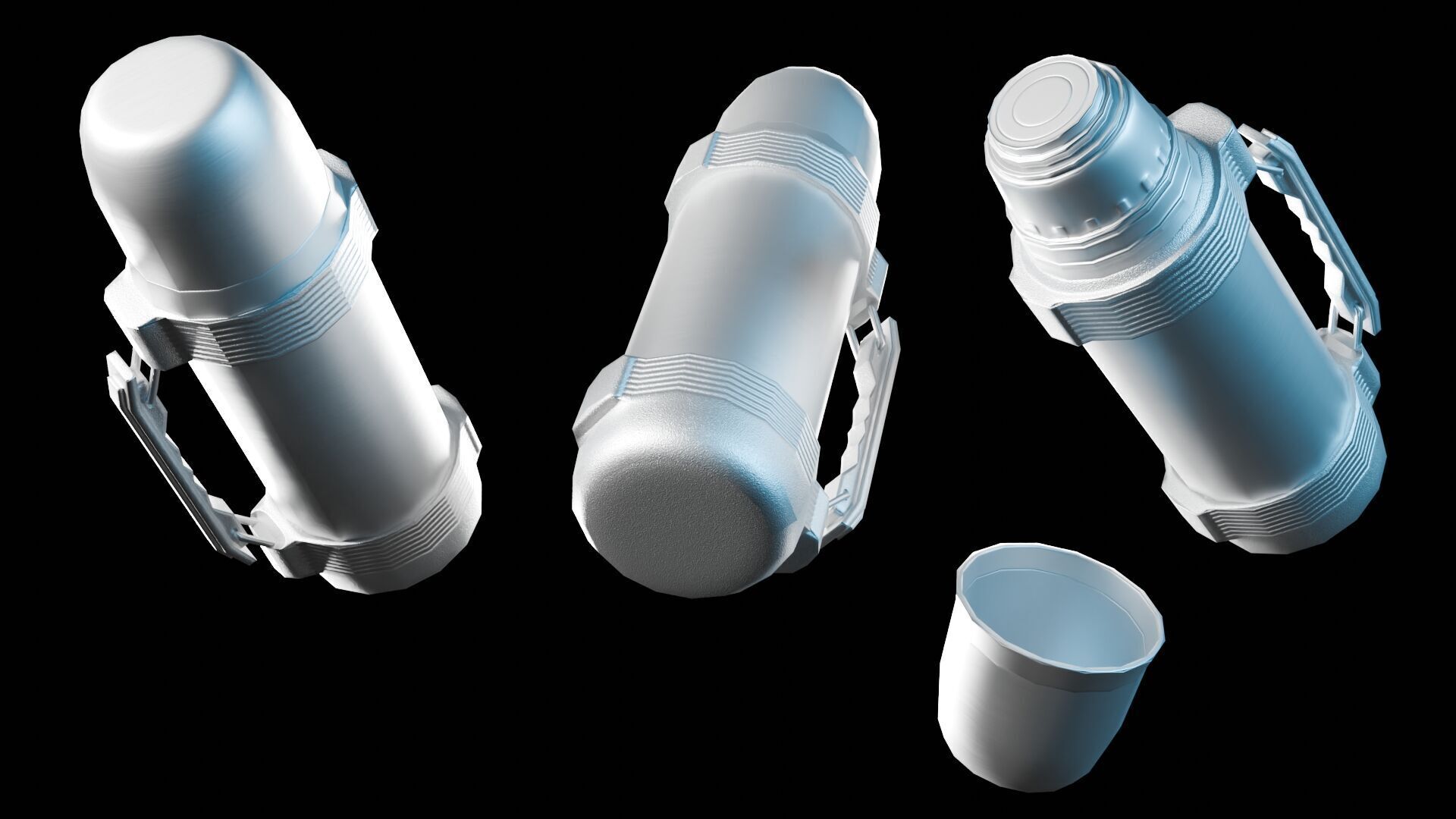 Thermos Coffee Flask Low-poly 3D model_21