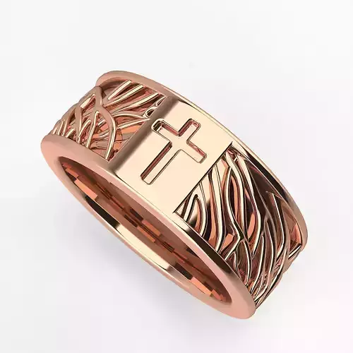 Tree of life cross  jesus wedding band  3D print model