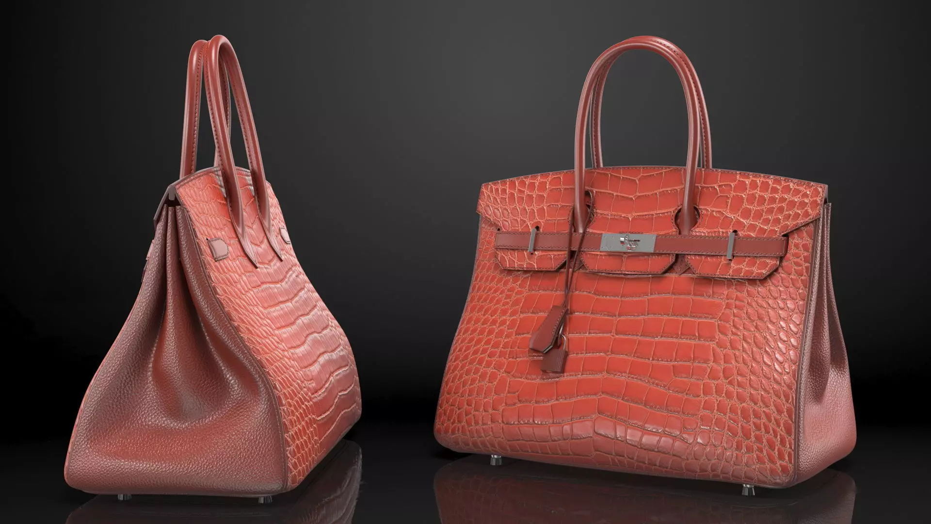 Hermes Birkin Bag Alligator 3D model