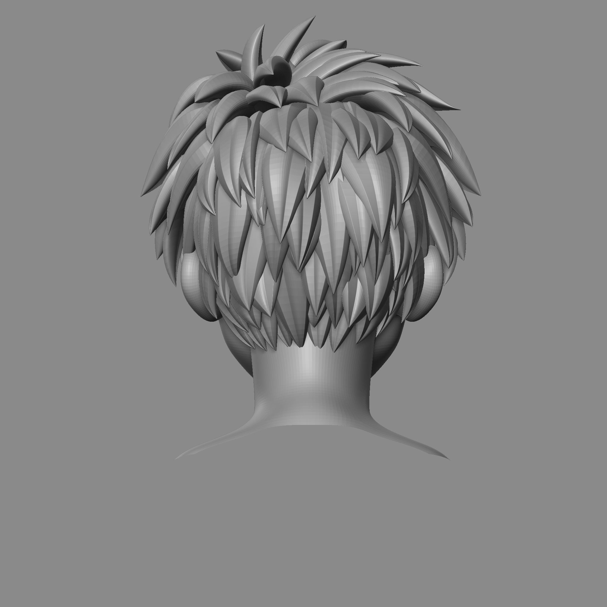 Head anime basemesh Low-poly 3D model_4
