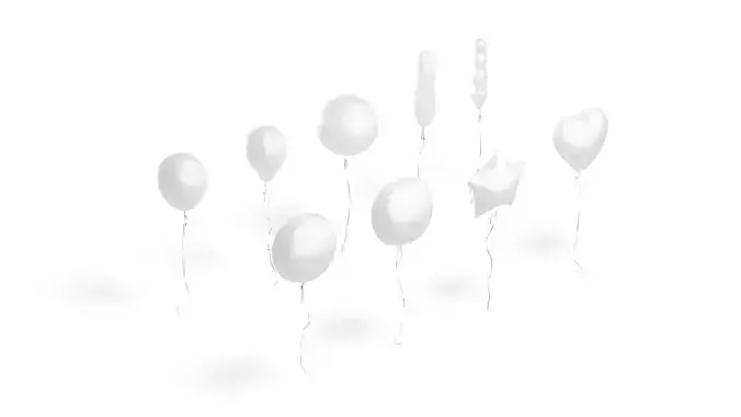 White Helium Balloons Set - 9 foil gift balloon shapes Low-poly 3D model