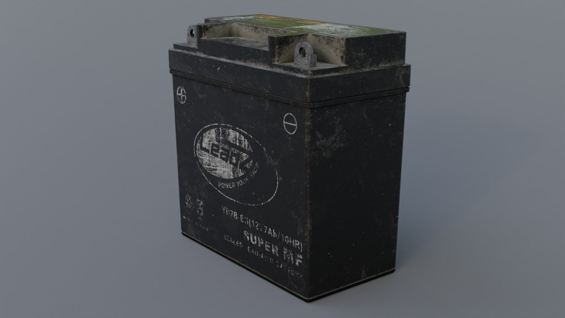 Automotive Battery Low-poly 3D model_2
