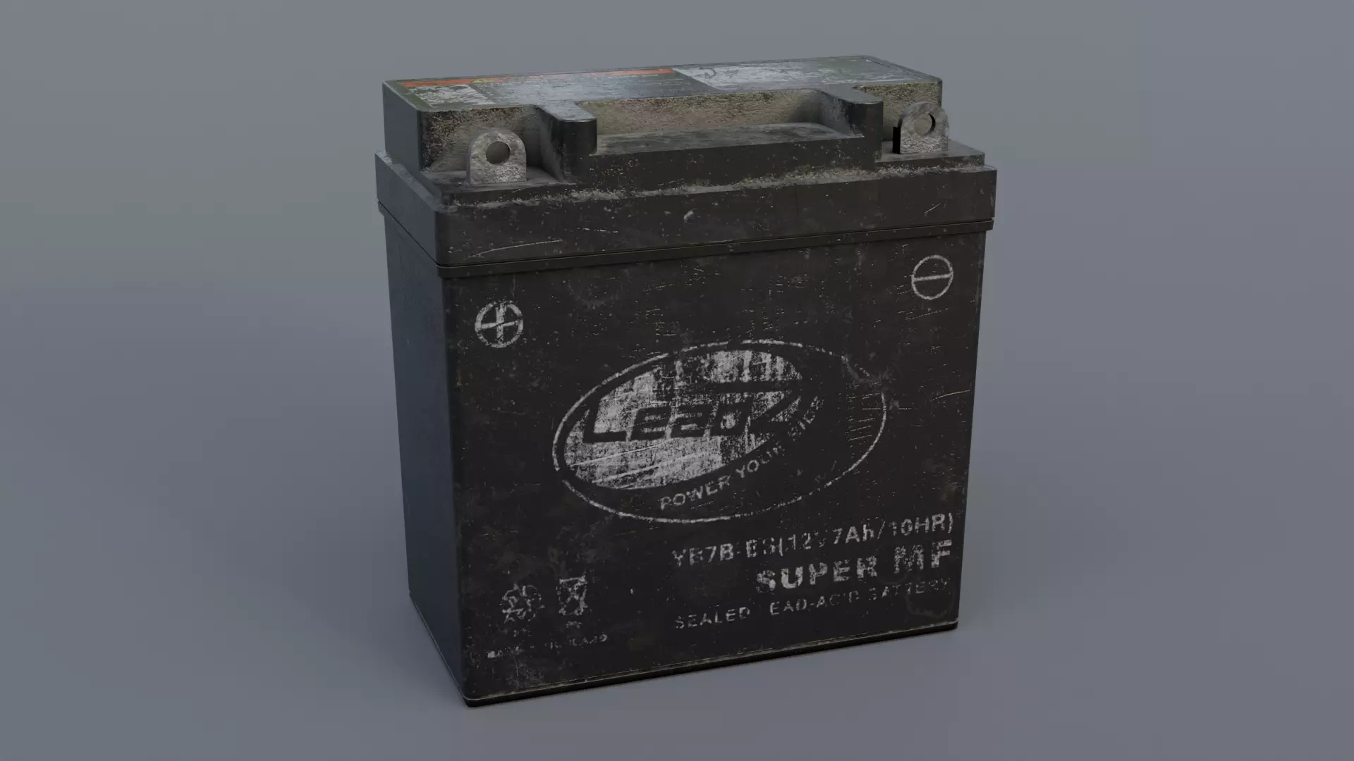 Automotive Battery Low-poly 3D model_0