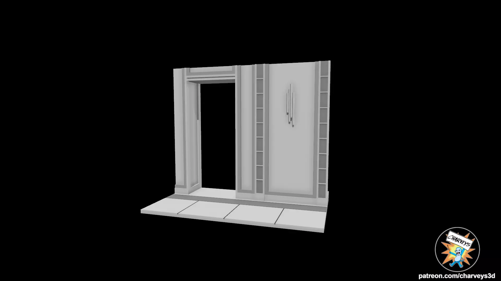 Star Wars Cloud City Hallway Diorama for action figures 3D print model_0