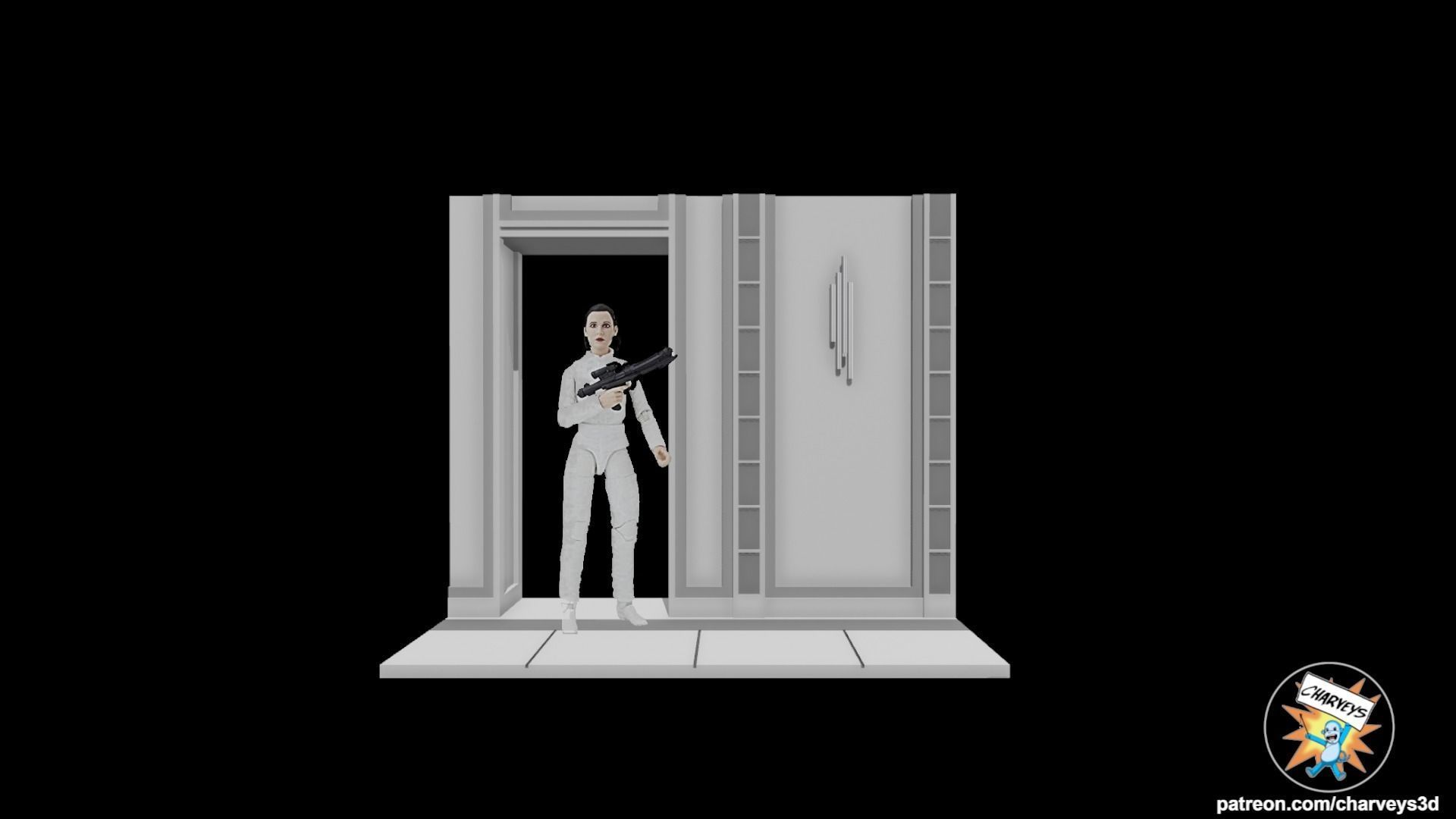 Star Wars Cloud City Hallway Diorama for action figures 3D print model_1
