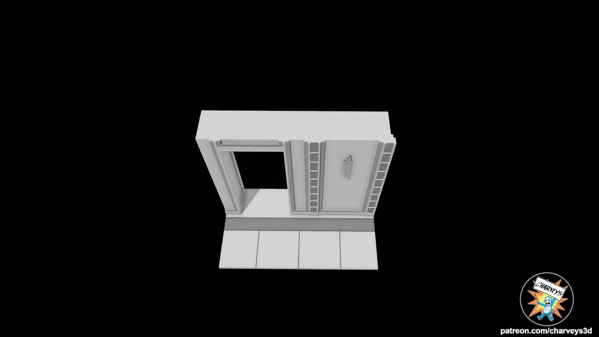 Star Wars Cloud City Hallway Diorama for action figures 3D print model_4