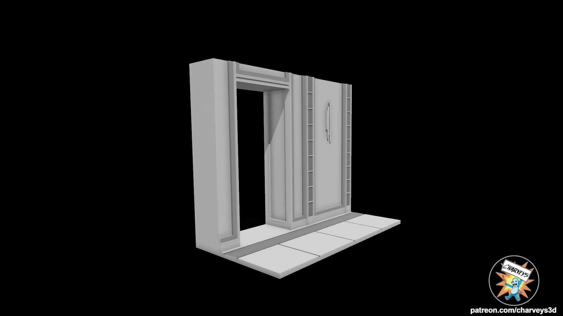 Star Wars Cloud City Hallway Diorama for action figures 3D print model_3