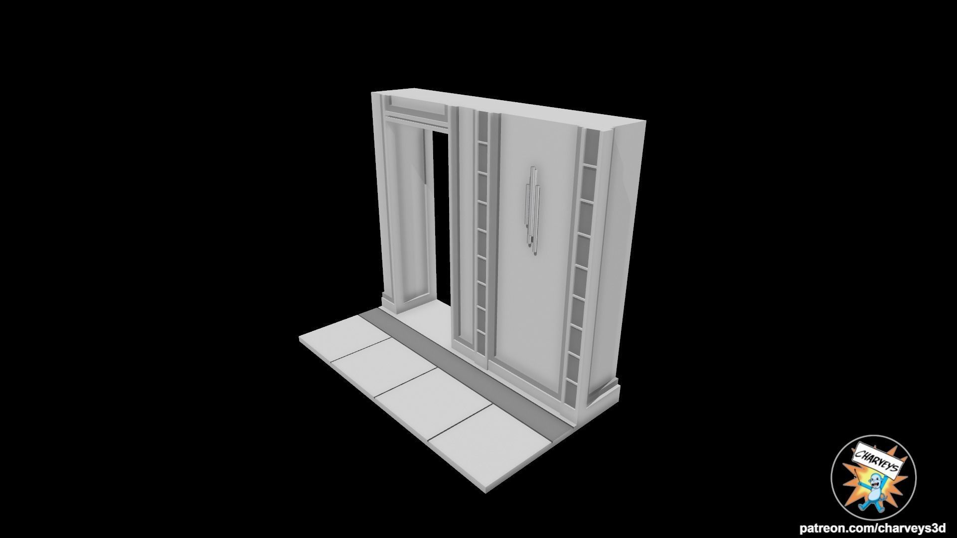 Star Wars Cloud City Hallway Diorama for action figures 3D print model_2