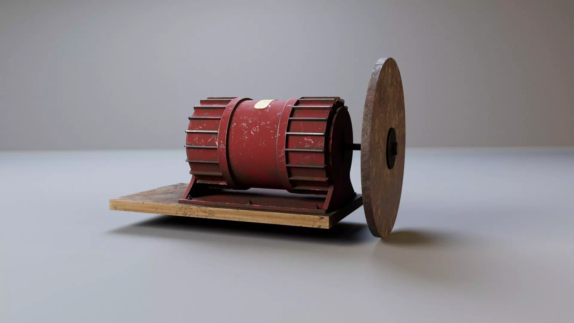 soviet grinding machine Low-poly 3D model_0