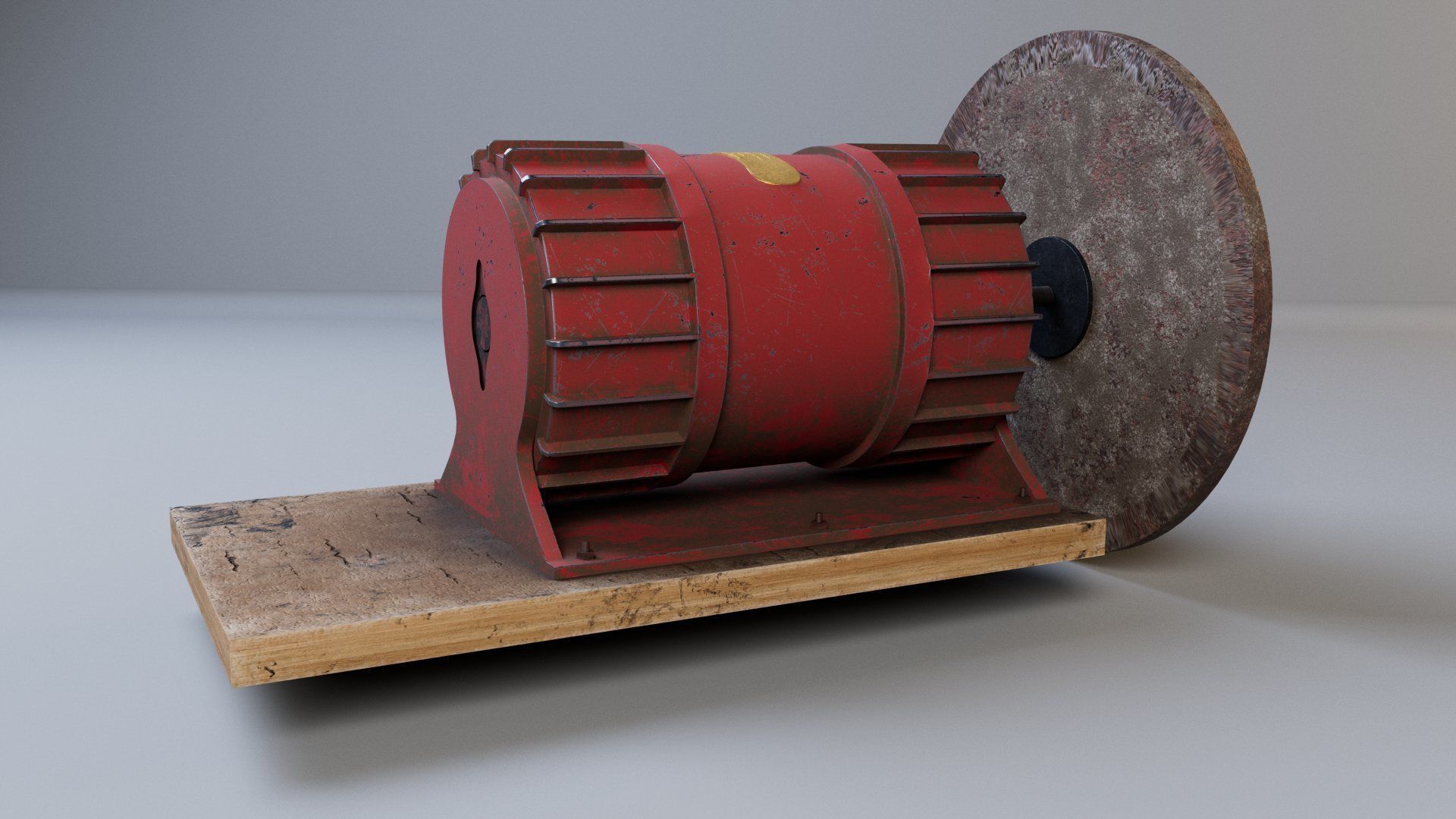 soviet grinding machine Low-poly 3D model_2