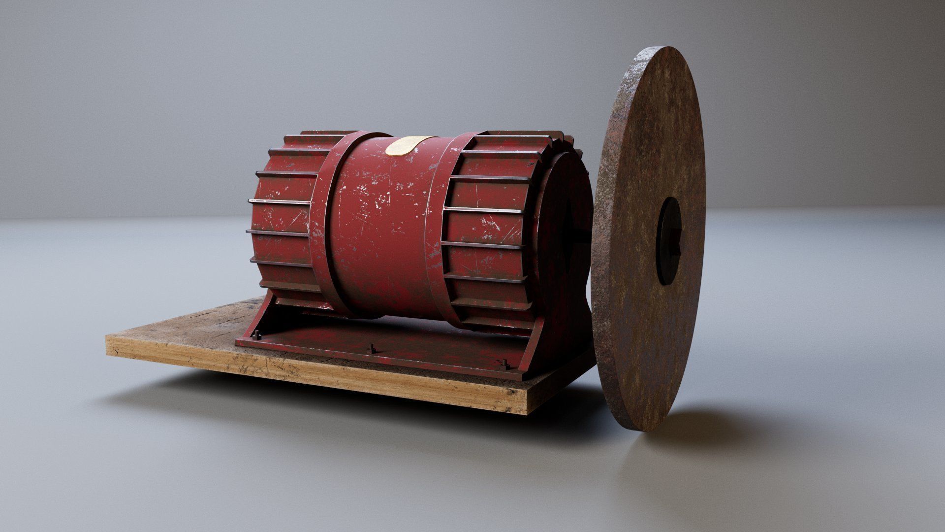 soviet grinding machine Low-poly 3D model_5