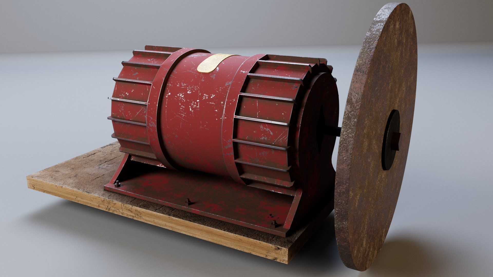 soviet grinding machine Low-poly 3D model_4