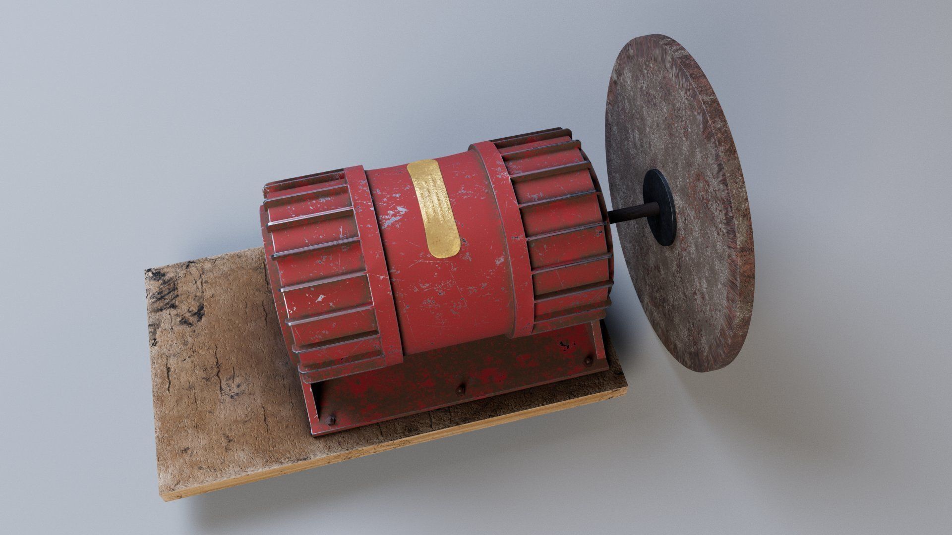 soviet grinding machine Low-poly 3D model_3