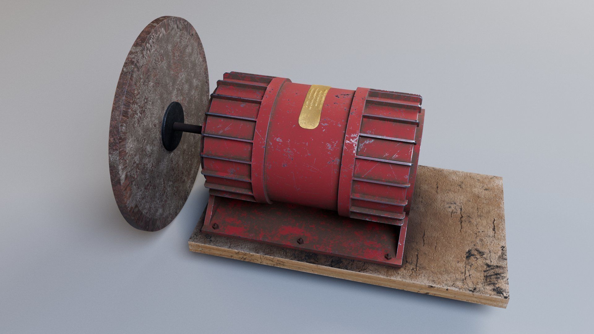 soviet grinding machine Low-poly 3D model_1