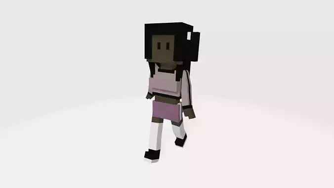 Voxel girl character Mia 