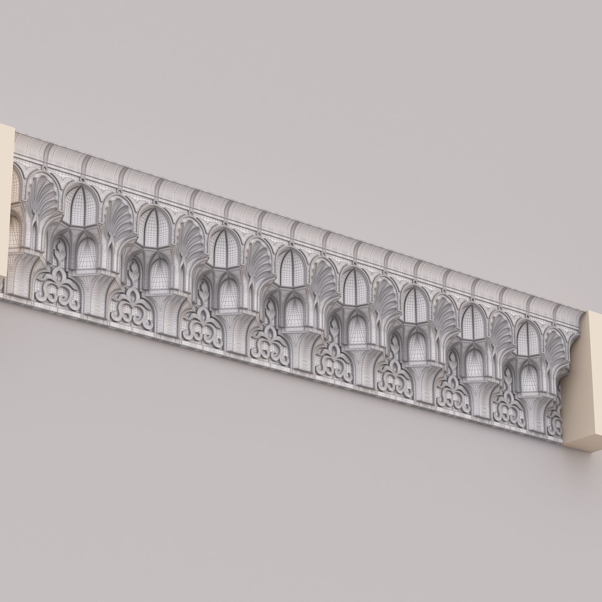 Classic Islamic Muqarnas Cornice 002 3D model_14