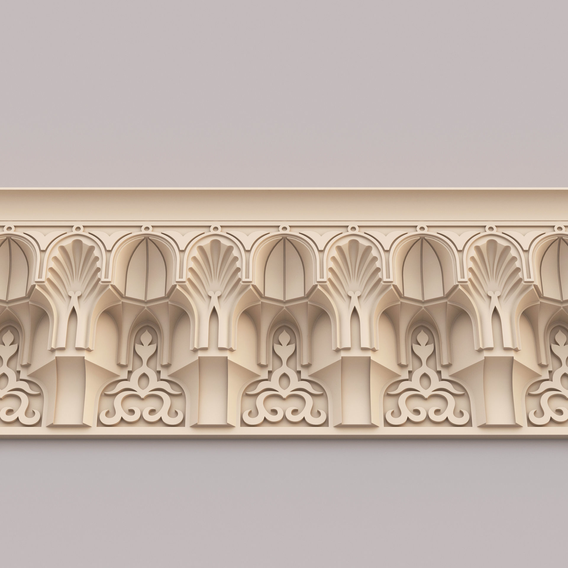 Classic Islamic Muqarnas Cornice 002 3D model_1