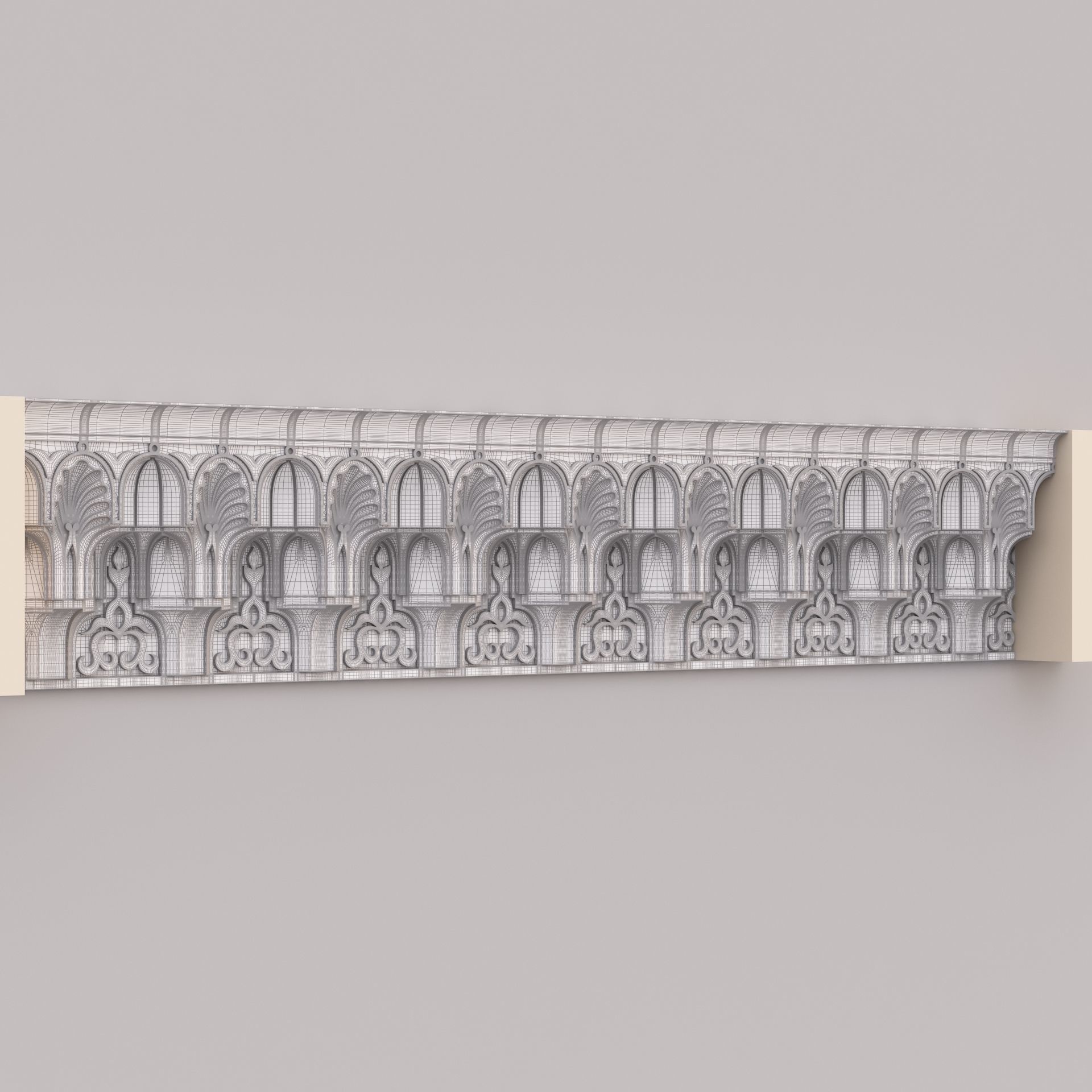 Classic Islamic Muqarnas Cornice 002 3D model_12