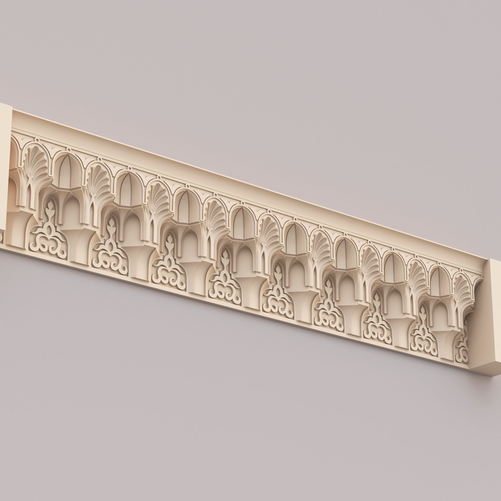 Classic Islamic Muqarnas Cornice 002 3D model_6