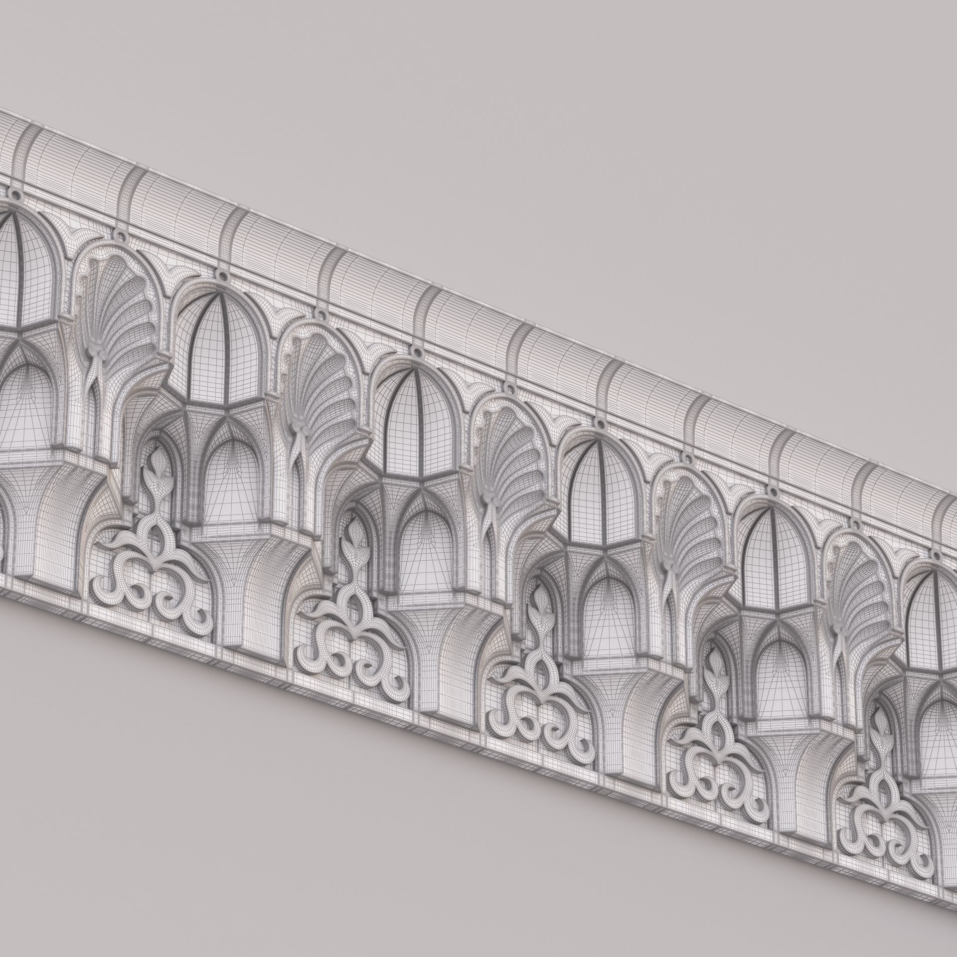 Classic Islamic Muqarnas Cornice 002 3D model_15