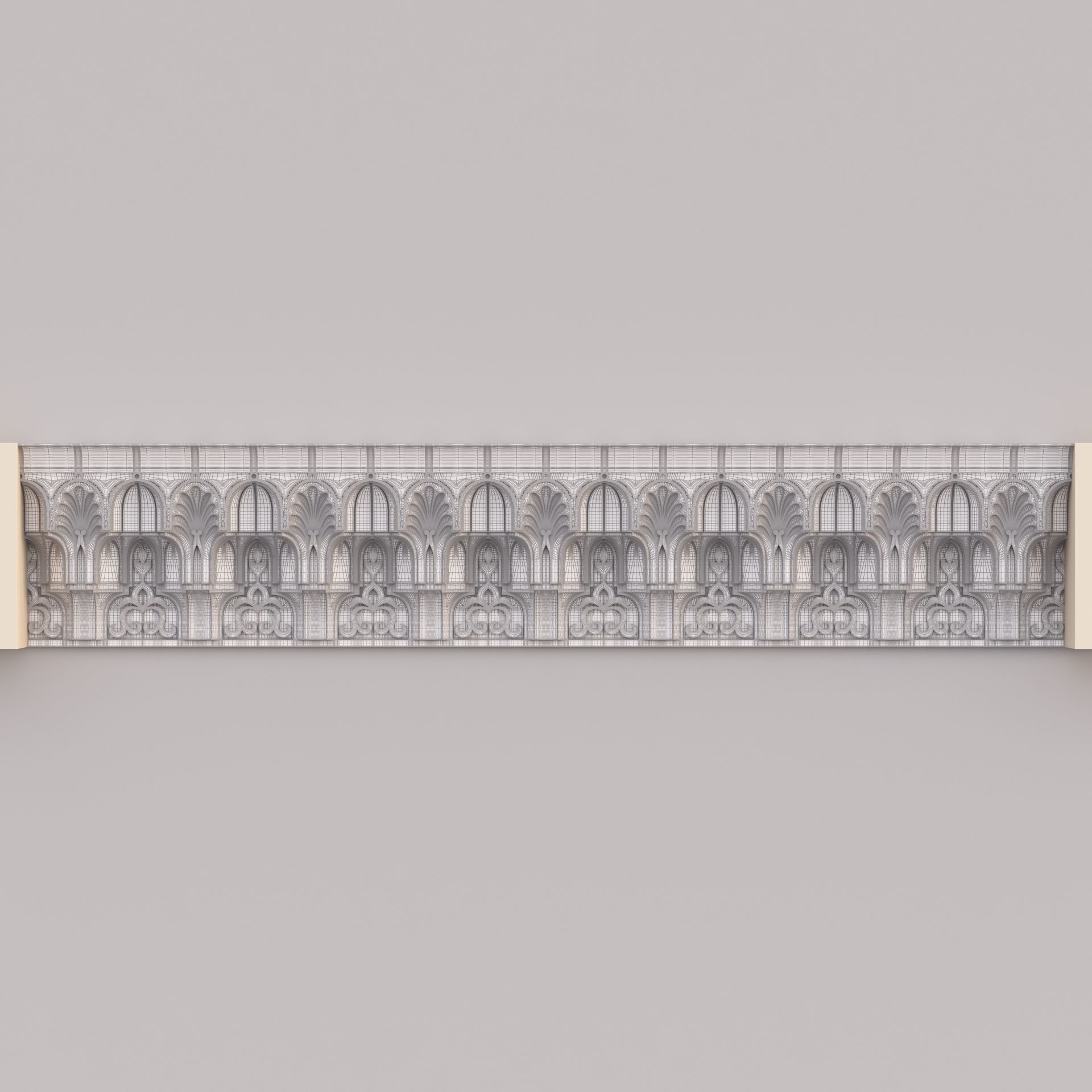 Classic Islamic Muqarnas Cornice 002 3D model_10