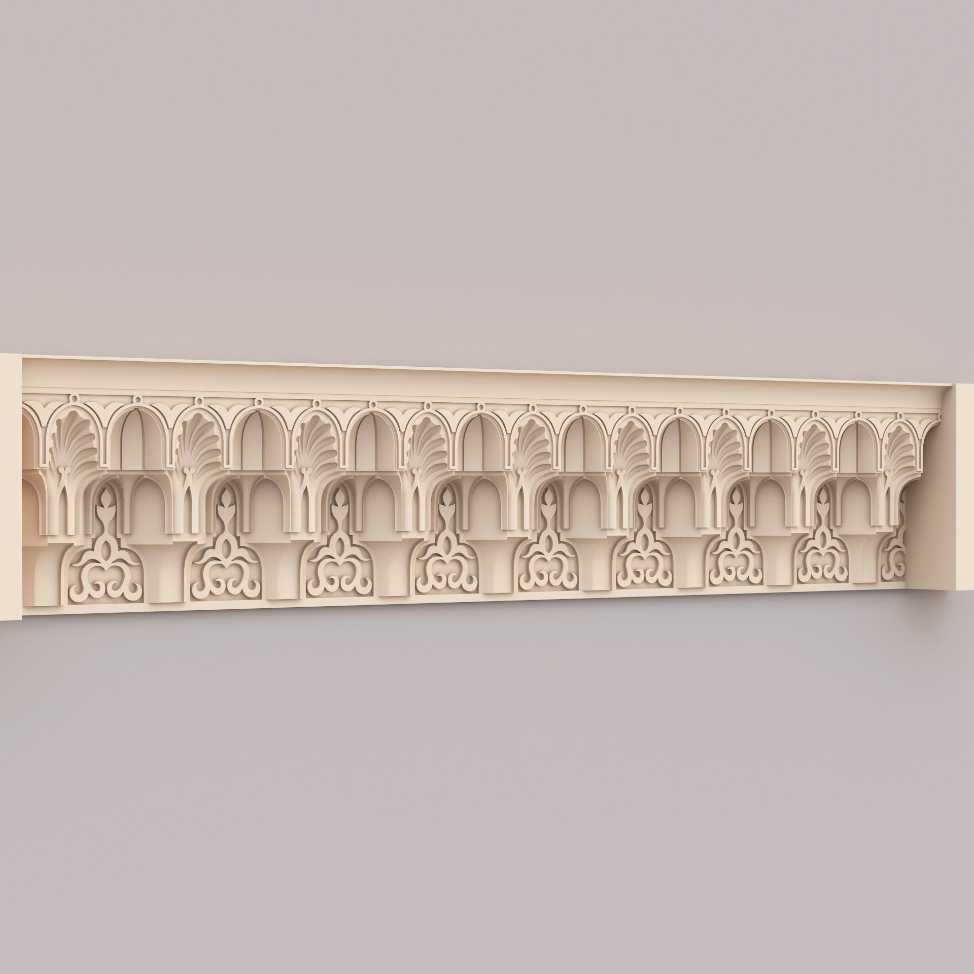 Classic Islamic Muqarnas Cornice 002 3D model_4