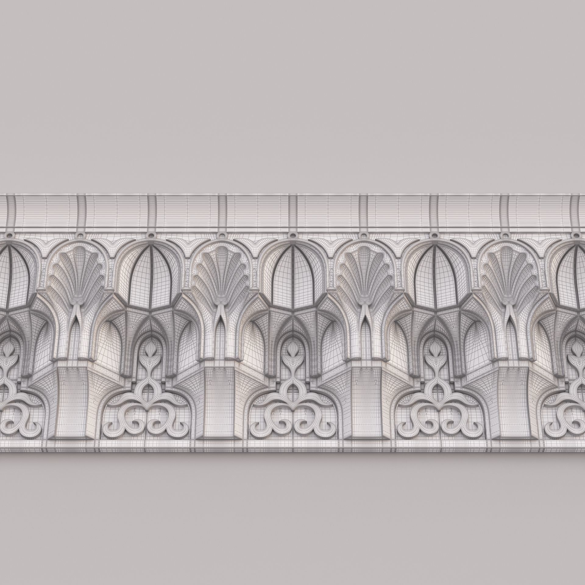 Classic Islamic Muqarnas Cornice 002 3D model_9