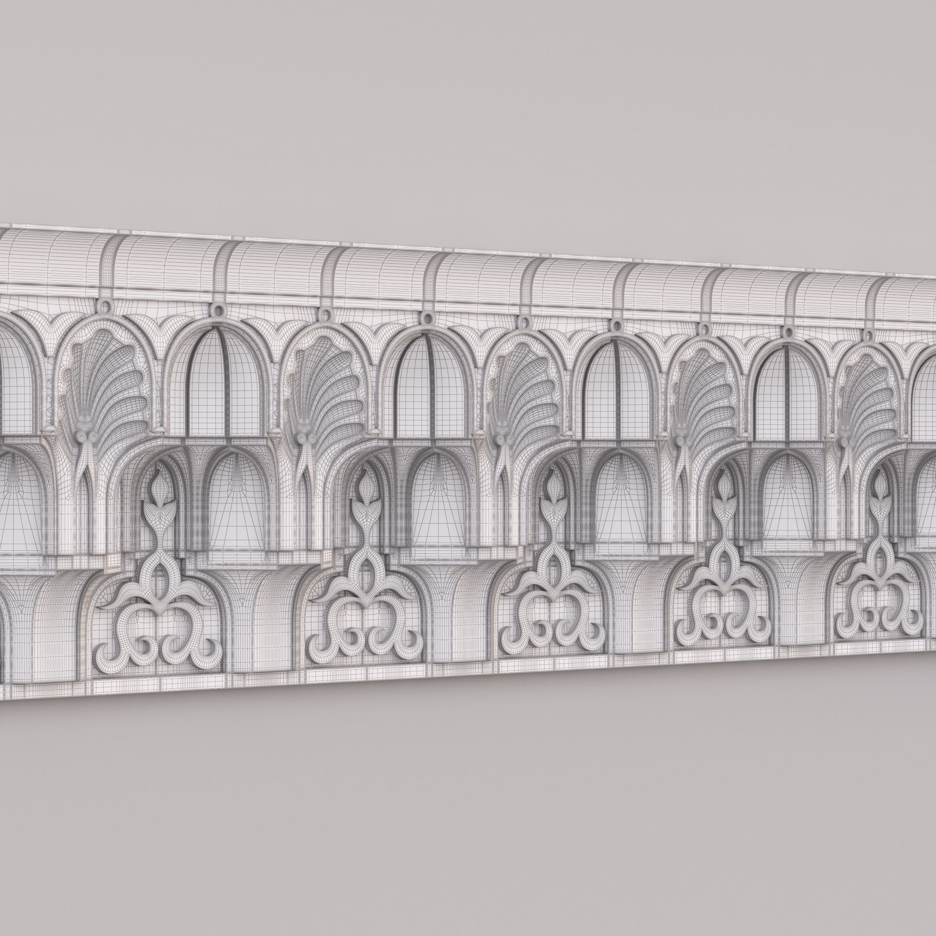 Classic Islamic Muqarnas Cornice 002 3D model_13