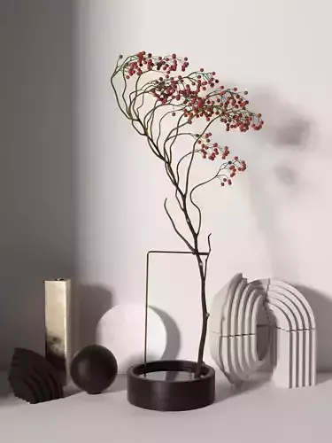 Rose Hips with Decorative Objects