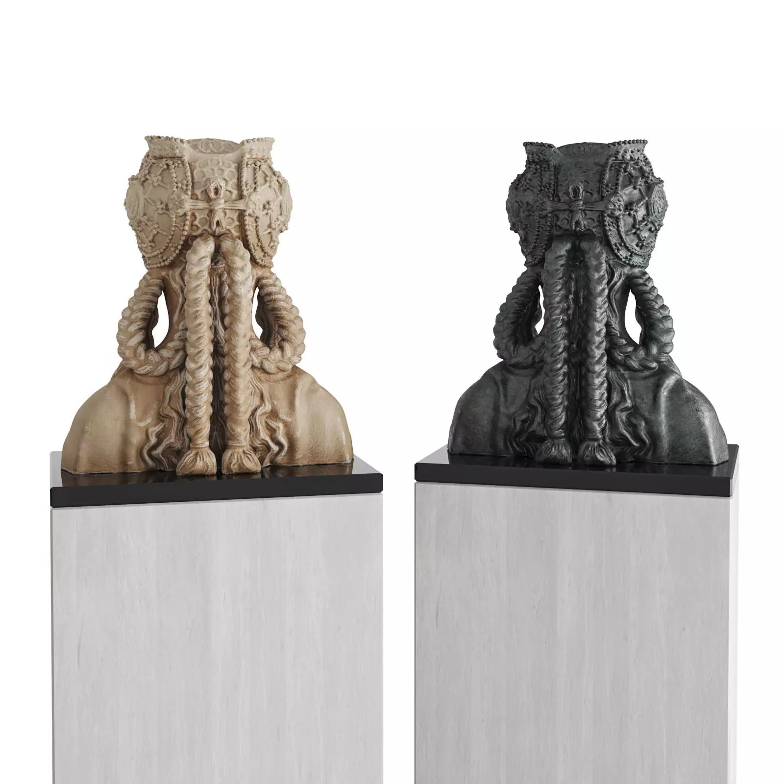 Ethnic bust female Low-poly 3D model_0