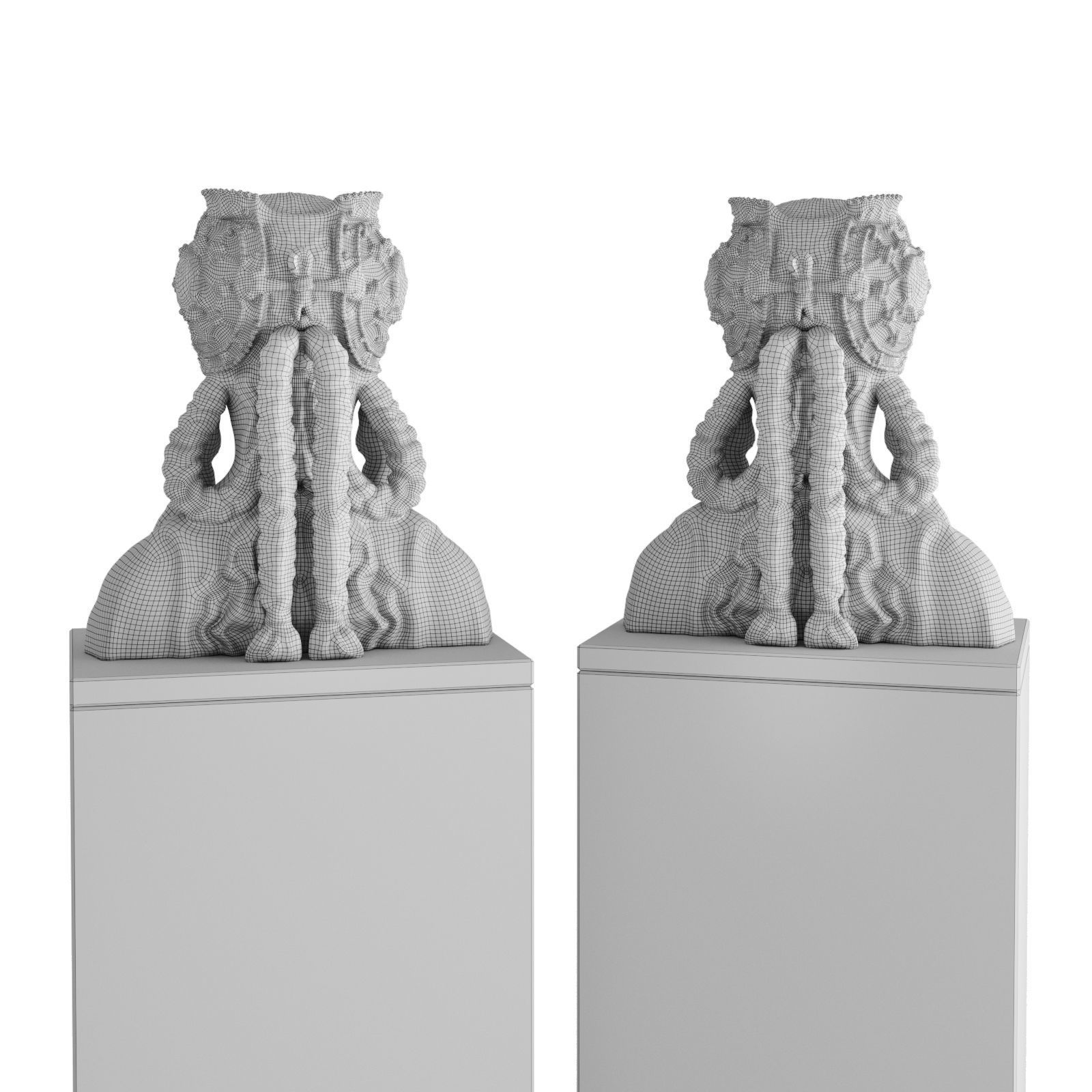 Ethnic bust female Low-poly 3D model_4