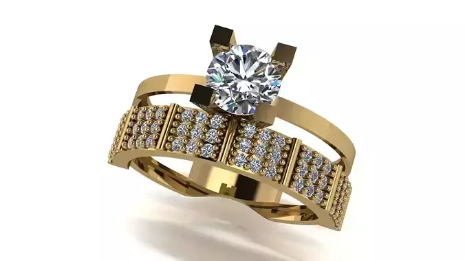 Ring wedding ring two in one engagement assembled 2