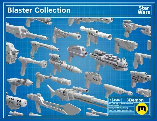 Star Wars 103 Blasters Collection 3D print model