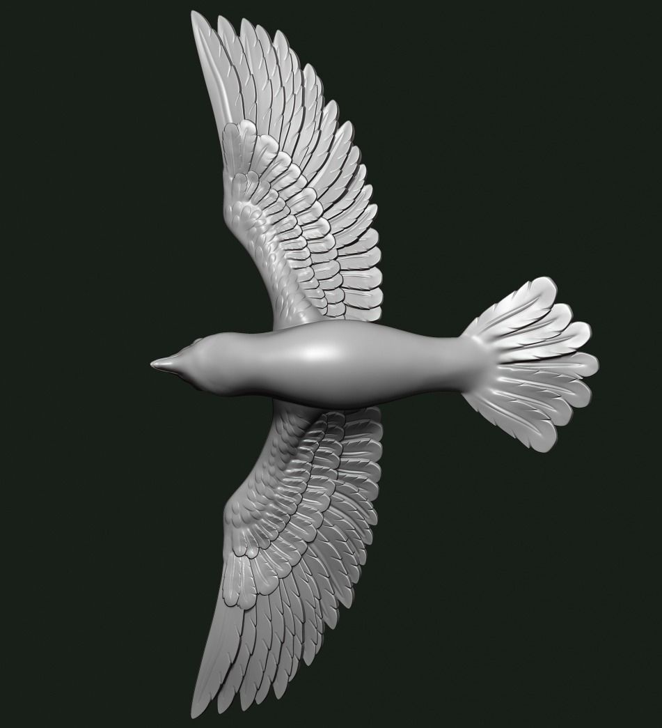 Dove pendant 3D print model_2