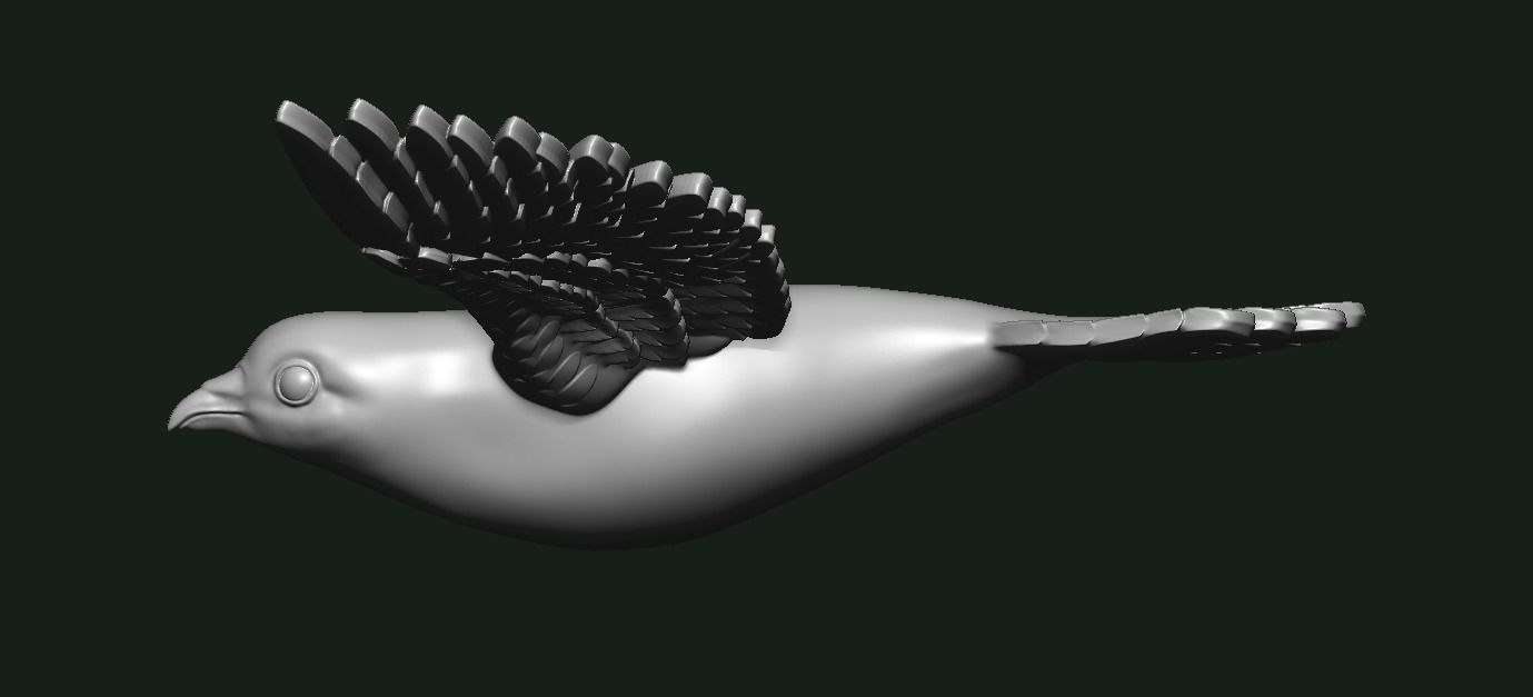 Dove pendant 3D print model_3