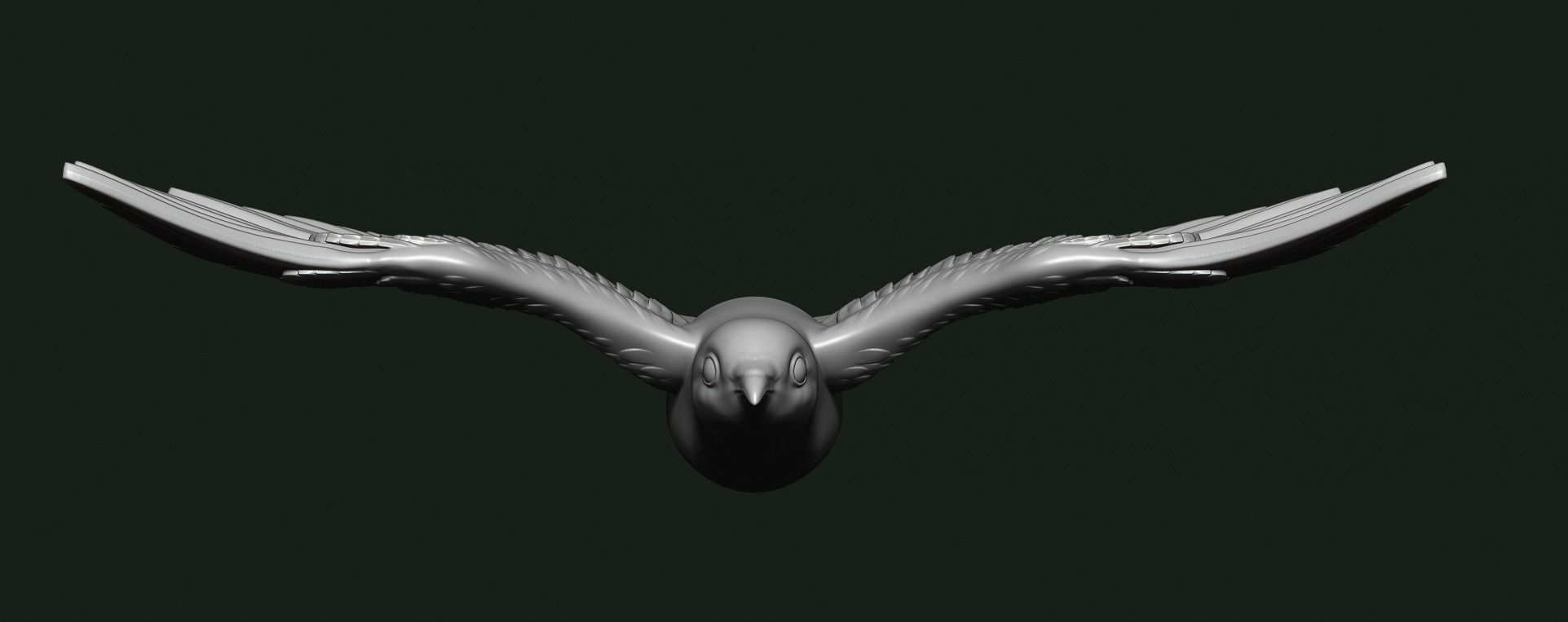Dove pendant 3D print model_4