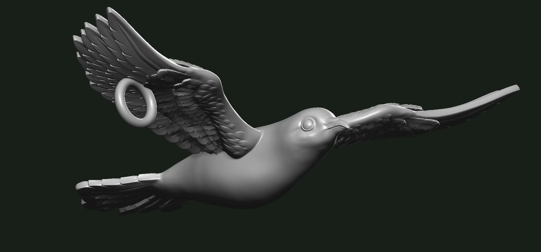Dove pendant 3D print model_6