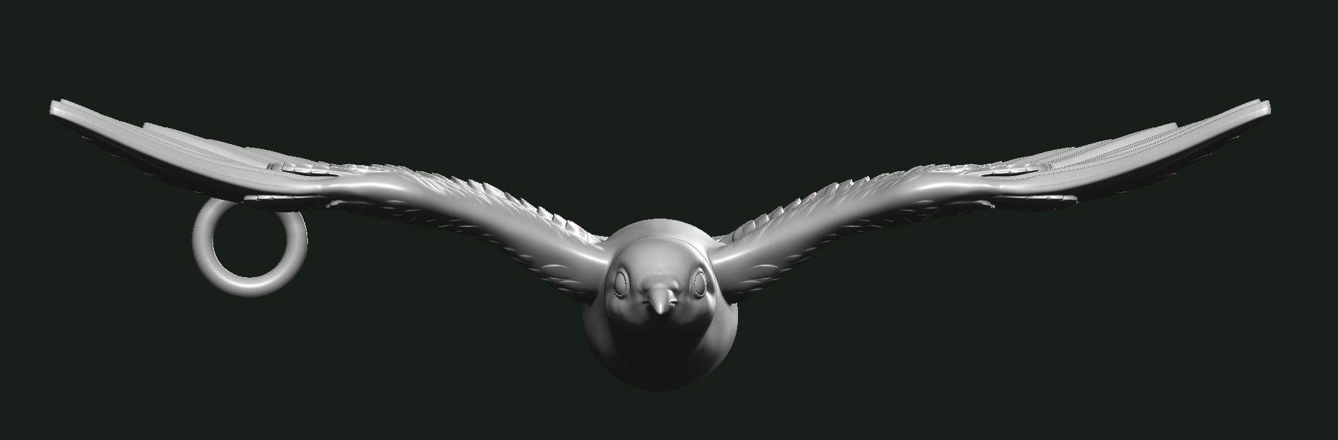 Dove pendant 3D print model_5